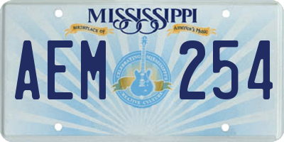 MS license plate AEM254