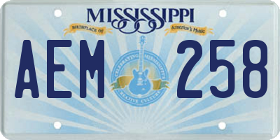 MS license plate AEM258