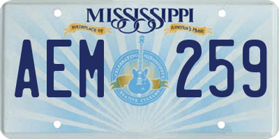 MS license plate AEM259