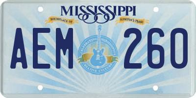 MS license plate AEM260