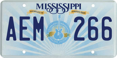 MS license plate AEM266