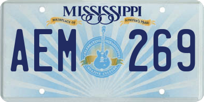 MS license plate AEM269