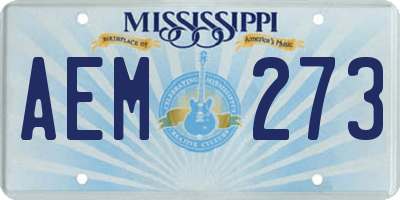 MS license plate AEM273