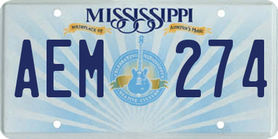 MS license plate AEM274