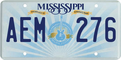 MS license plate AEM276