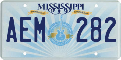 MS license plate AEM282
