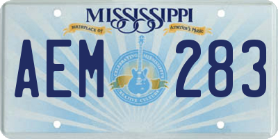 MS license plate AEM283