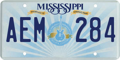 MS license plate AEM284