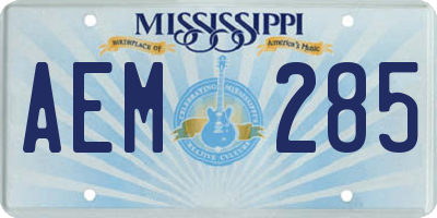MS license plate AEM285