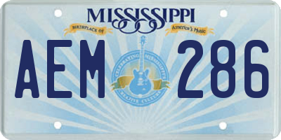 MS license plate AEM286