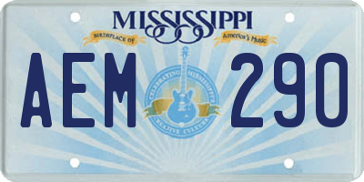 MS license plate AEM290
