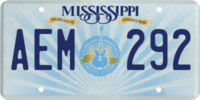 MS license plate AEM292