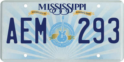 MS license plate AEM293