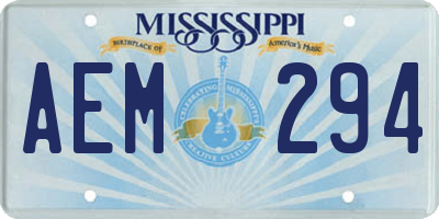 MS license plate AEM294