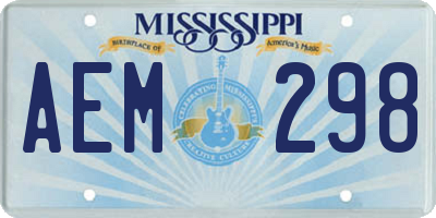 MS license plate AEM298