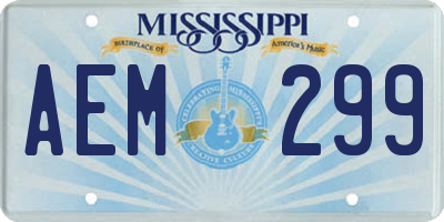 MS license plate AEM299