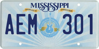 MS license plate AEM301