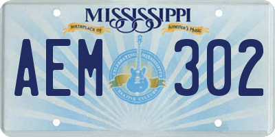 MS license plate AEM302