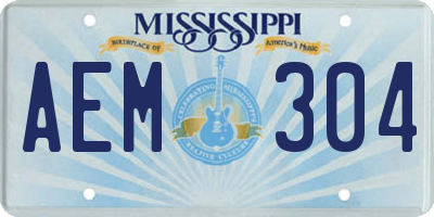 MS license plate AEM304