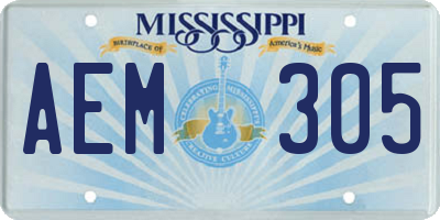 MS license plate AEM305