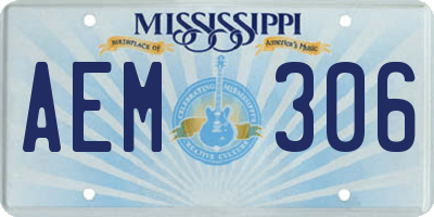 MS license plate AEM306
