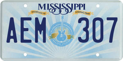 MS license plate AEM307
