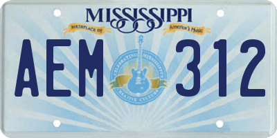 MS license plate AEM312