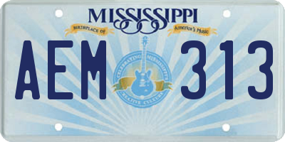 MS license plate AEM313