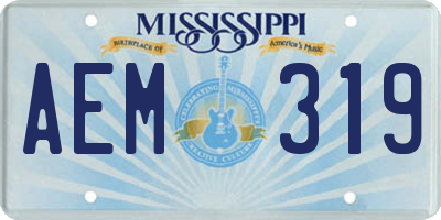 MS license plate AEM319