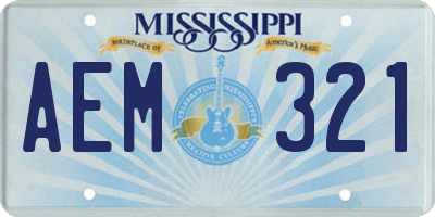 MS license plate AEM321