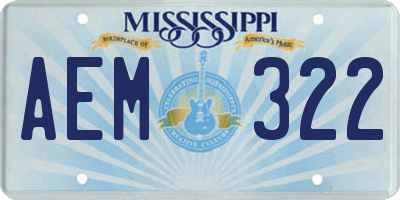 MS license plate AEM322