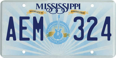 MS license plate AEM324