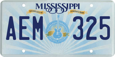 MS license plate AEM325