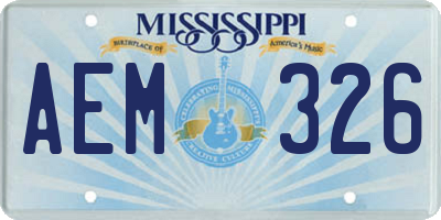 MS license plate AEM326