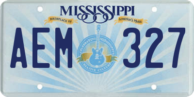 MS license plate AEM327