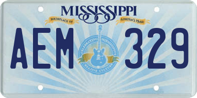 MS license plate AEM329