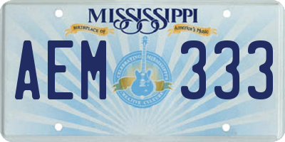 MS license plate AEM333