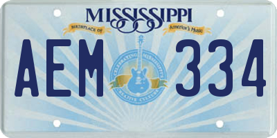 MS license plate AEM334