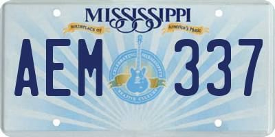 MS license plate AEM337