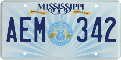MS license plate AEM342