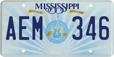 MS license plate AEM346
