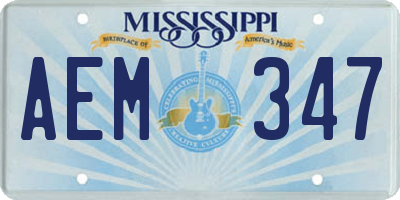 MS license plate AEM347