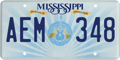 MS license plate AEM348