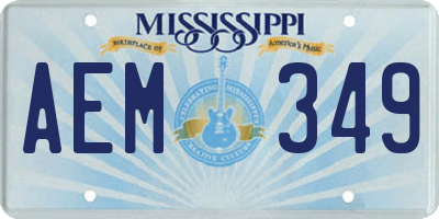 MS license plate AEM349