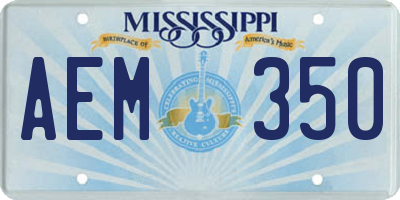 MS license plate AEM350