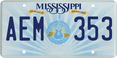 MS license plate AEM353
