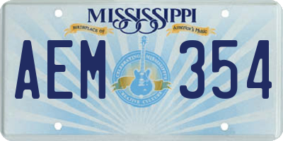 MS license plate AEM354