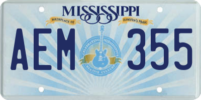 MS license plate AEM355