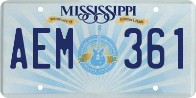 MS license plate AEM361