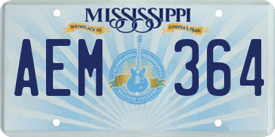 MS license plate AEM364